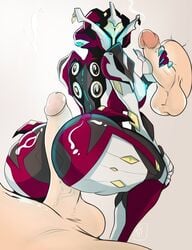 alien ass big_butt breasts buttjob covered_buttjob cum cum_on_butt ejaculation female handjob hot_dogging human humanoid karakylia khora_(warframe) male male_human/female_alien male_human/female_humanoid male_human/female_robot penis robot sex through_wall video_games warframe