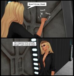 1girls 3d black_canary blonde_hair cleavage dc dc_comics deviantart deviantart_link dinah_lance female female_only green_arrow_(series) light-skinned_female light_skin page_24 pof3445 sims4 the_sims_4