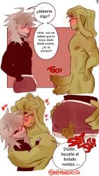 2boys argentina_(countryhumans) brazil_(countryhumans) comic comic_page countryhumans couple cum dick diphallia diphallism gay kinky_naty leotard male married_couple multi_genitalia multi_penis page_3 page_number penis rubbing_penis spanish_text