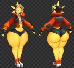 3d big_ass booty_shorts cyanu femboy fortnite solo_male sunspot_(fortnite) wide_hips