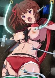 1girls artist_name artist_request breasts breasts_out breasts_out_of_clothes brown_hair captured captured_heroine clothed clothing crying crying_with_eyes_open ear_fuck female female_focus female_only hanabi_ichijo heroine heroine_in_trouble injection large_breasts machine machine_bondage nipple_play nipples open_mouth purple_eyes robot_tentacles scarlet_nexus short_hair skirt sucking_nipples sucking_tip sweat taser tears tentacle thick thick_legs thick_thighs thighhighs thighs torn_clothes torn_clothing torn_legwear torn_pantyhose torn_skirt underwear