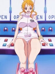 artist_request belly big_breasts breasts clothed clothed_female curvy curvy_hips edit egghead enormous_thighs fat_belly fat_thighs female female_only huge_breasts huge_thighs nami one_piece one_piece:_egghead_arc orange_hair panties post-timeskip thick thick_legs thick_thighs thighs underwear voluptuous voluptuous_female wide_hips wide_thighs