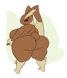 1girls anthro ass ass_bigger_than_head big_ass big_breasts breasts female furry huge_ass lagomorph lopunny no_humans nondelismell nude pokémon_(species) pokemon pokemon_(species) tagme