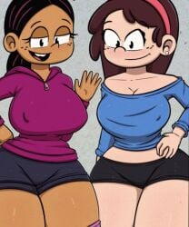 aged_up big_breasts blush breasts low_quality low_res lowres nickelodeon nipples ronnie_anne_santiago sid_chang the_casagrandes the_loud_house