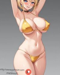 bikini blonde_hair blonde_hair breasts hentai ia patreon