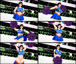 cheerleader cheerleader_uniform dancing embarrassed embarrassed_nude_female enf eyewear glasses koikatsu mei_(overwatch) no_panties overwatch overwatch_2 peterjobless62 pom_poms skirt_down wardrobe_malfunction