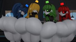 3d 3d_model 4girls animated ass blue_hair bottomless clapping_cheeks female female_only green_hair huge_ass large_ass mimi_sentry mr_chazz80 multiple_girls red_hair robot robot_girl sentry_(team_fortress_2) sentry_turret sound source_filmmaker tagme team_fortress_2 tf2 twerking valve valve_(company) video yellow_hair