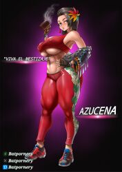 1girls abs ass azucena_milagros_ortiz_castillo bandai_namco batpornery big_ass big_breasts black_hair blush blushing_at_viewer bra breasts cup curvy curvy_female dark-skinned_female dark_skin earrings erect_nipples erect_nipples_under_clothes female female_only fingerless_gloves flower_in_hair full_body gloves highres huge_ass huge_breasts large_ass large_breasts latina looking_at_viewer midriff namco peruvian_female shoes short_hair solo standing tekken tekken_8 thick_thighs thighhighs thighs tomboy video_game_character video_games voluptuous voluptuous_female wide_hips