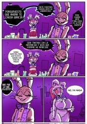 2d_(artwork) christmas chubby chubby_female comic_page female five_nights_at_freddy's glitchtrap lagomorph renita_reed spanish_text tagme vanny_(fnaf)