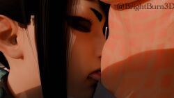 2girls 3d blender brightburn3d capcom chun-li female female_only grabbing_ass half-dressed human juri_han licking_navel licking_stomach loving_it multiple_girls pleasure_face street_fighter street_fighter_6 tagme yuri