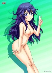 1girls bbmbbf blush breasts female female_only looking_at_viewer navel netoge_no_yome_wa_onna_no_ko_janai_to_omotta? nipples nude palcomix palcomix_vip palcomixvip.com solo tamaki_ako