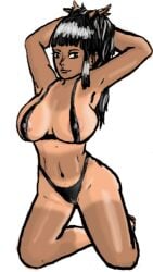 bikini female female_only nico_robin nipple_slip one_piece tanline vp