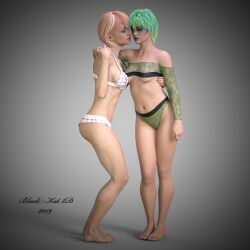 3d black-kat-3d-studio breasts clothing duo underwear