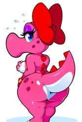 ai_generated anthro ass ass_focus birdo female_focus makeup mario_(series) nintendo novelai ribbon super_mario_bros. super_mario_bros._2 tail