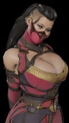 3d 3d_(artwork) 3d_model asian asian_female big_breasts blender blender_eevee breasts cleavage edenian huge_breasts large_breasts mileena mileena_(new_era) mortal_kombat mortal_kombat_1_(2023) supurattabrain tarkatan