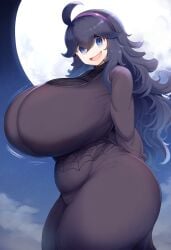 ai_generated ameanon arms_behind_back big_breasts breasts breasts_bigger_than_head dress gigantic_breasts hex_maniac huge_breasts large_breasts long_dress long_hair nintendo plump pokemon purple_hair thick_thighs tight_clothing tight_fit top_heavy wide_hips