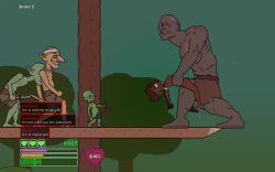 animated big_dom_small_sub brown_hair captivity_(game) carrying cum cum_inside dark-skinned_female dark_skin female game_cg goblin goblin_male green_eyes lifting longer_than_30_seconds male mp4 orc orc_male penis perveloper pixel_art questionable_consent rape sound stand_and_carry_position standing standing_sex tagme video