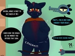 bea_(nitw) breasts clothing crocodile crocodilian dialogue draconequusdraws feline feline female inflation mae_(nitw) mammal masturbation night_in_the_woods nipple_bulge reptile scalie shirt underwear vaginal_masturbation vaginal_penetration