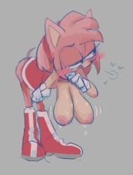 amy_rose big_breasts blush breasts clothing female flashing heart hedgehog large_breasts motion_lines sagging_breasts sega sonic_(series) thelovelylair video_games