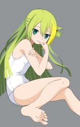 1girls alina_gray artist_request barefoot feet female female_focus female_human female_human_feet female_only foot_fetish foot_focus green_eyes green_hair human human_only light-skinned_female light_skin long_hair looking_at_viewer magia_record:_mahou_shoujo_madoka_magica_gaiden magical_girl mahou_shoujo_madoka_magica puella_magi_madoka_magica soles solo solo_female solo_focus toes white_skin