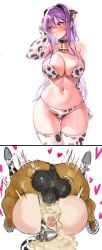 1animal 1boy 1girls 2024 anal_tail anus backsack bell_collar bikini boots cow_print doki_doki_literature_club edit female gloves impregnation long_hair machulanko male_anus mating_press penis purple_hair tagme thick_ass thick_thighs third-party_edit vaginal_penetration yuri_(doki_doki_literature_club) zoophilia