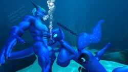 1boy 1girls artist_request breasts dick english_text female fetish friendship_is_magic male my_little_pony penis princess_luna_(mlp) source_request sucking_penis text underwater underwater_sex
