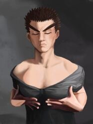 danganronpa danganronpa:_trigger_happy_havoc danganronpa_1 kiyotaka_ishimaru male_only man_boobs pecs