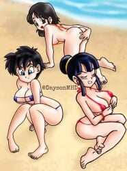 3girls chichi daysonmhd dragon_ball dragon_ball_gt dragon_ball_z pan_(dragon_ball) tagme videl