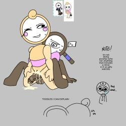 colored cum cum_in_pussy cuntboy dandy's_world dizzy glisten_(dandy's_world) magnifying magnifying_glass mirror partially_colored pussy rodger_(dandy's_world) say_gex sweat sweatdrop toodles_(dandy’s_world) traumatized wholetthemcook yaoi