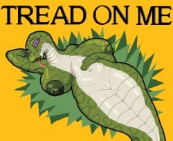 big_areola big_breasts big_nipples furry gadsden_flag pixel_art scalie snake_girl