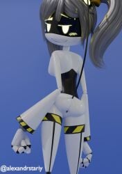 3d 3d_(artwork) alexandrstariy anal breasts cute drone female female_only glitch_productions gray_hair j_(murder_drones) murder_drones robot robot_girl white_body yellow_eyes