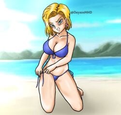 1girls android_18 daysonmhd dragon_ball dragon_ball_z female solo solo_female tagme