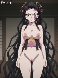 ai_generated blonde_hair breasts daki_(kimetsu_no_yaiba) demon_slayer faiart kimetsu_no_yaiba nipples nude_female standing