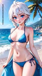 1woman ai_art ai_generated ai_nude anime anime_girl anime_style beach bikini blue_bikini blue_eyes cartoon disney disney_plus disney_princess elsa elsa_(frozen) elsacorinthiana exhibitionism female female female_only heat hentai horny horny_female looking_at_viewer nude_beach nudism nudist nudist_beach nudity patreon patreon_link patreon_url posing posing_for_picture posing_for_the_viewer semi-nude semi_naked semi_nude skinny sunny sunny_beach white_hair white_skin