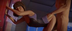 3d animated blender clothed_female erection female from_behind human isj819 life_is_strange male max_caulfield no_sound nude_male one-piece_swimsuit penis sex straight swimsuit video