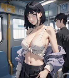 , 1girls ai_generated big_breasts black_hair boruto:_naruto_next_generations breasts female female_focus female_only hyuuga_hinata hyuuga_hinata naruto naruto_(series) solo solo_focus