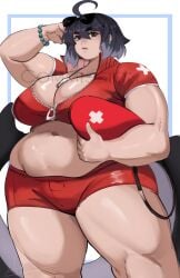 1girls big_breasts breasts chubby chubby_female earrings fat female female_focus female_only lifeguard light-skinned_female light_skin milf orca orca_girl orca_tail plump plump_female puzzled_artist short_hair solo solo_female solo_focus