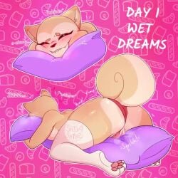 anthro big_ass big_breasts female_only furry masturbation pillow pillow_humping shibashibs sleeping solo tagme video wet_dream