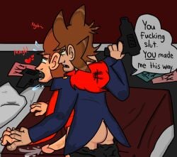 anal_sex eddsworld gag gagged gagged_male pistol_in_mouth selfcest tord_(eddsworld)