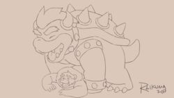 2018 2boys anal anal_sex animated anthro bear bowser brown_background duo full_body koopa line_art loop lukas_artair male male_only mammal mario_(series) monochrome multiple_boys nintendo nude penetration rai_kuma scalie sex signature simple_background video_games yaoi