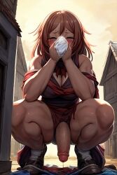 ai_generated futa_only futanari precum sniffing_clothes