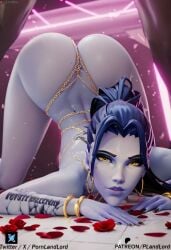 1girls ai_generated amelie_lacroix ass big_ass big_breasts breasts dark-skinned_male female goth goth_girl overwatch overwatch_2 pornlandlord widowmaker