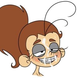 braces brown_hair cum_on_face facial luan_loud makeup_running nickelodeon sl0th smile sweat the_loud_house