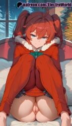 1girls 2025 ai ai_assisted ai_generated anime anime_girl anime_style anus artist_name barefoot bed blue_eyes christmas clitoral_hood clothes_pull crotch darling_in_the_franxx dripping_pussy electroworld english_text exposed_anus exposed_pussy female female_genitalia fur-trimmed_capelet fur-trimmed_hood fur-trimmed_jacket fur_collar fur_trim genitals hi_res high_quality high_resolution highres jacket juicy_pussy knees_together_feet_apart knees_up looking_at_viewer merry_christmas miku_(darling_in_the_franxx) panties panty_pull patreon patreon_username presenting pussy pussy_juice pussy_lips pussy_peek red_jacket red_legwear santa_costume shaved_pussy sitting slit smile solo stable_diffusion tight_anus tight_pussy twintails uncensored_pussy uncensored_vagina underwear vagina vulva watermark wet_pussy