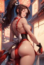 ai_generated ass ass_focus big_ass big_breasts king_of_fighters kof mai_shiranui sexy_pose t_survivor true_survivor_95745