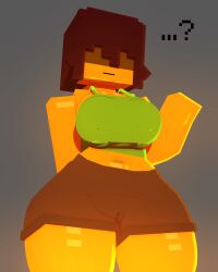 1girls 3d big_breasts bikini blush bottomless breasts coresvoid curvy curvy_body curvy_female curvy_figure deltarune digital_media_(artwork) female female_only french_fries hi_res hidden_eyes horny_female kris_(deltarune) kris_female_(deltarune) mine-imator minecraft open_mouth shadow smooth_skin solo thick_thighs thigh_highs thighs wide_hips wooden_wall