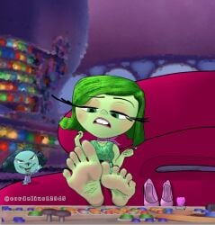 2d 2girls barefoot big_breasts blue_body blue_eyes blue_skin breasts busty busty_female chubby clothed clothed_female clothing cordelius12345 curvy curvy_female curvy_figure curvy_hair disgust_(inside_out) disney envy_(inside_out) expressions feet feet_fetish feet_focus feet_together female female_focus foot_fetish foot_focus full_color fully_clothed funny funny_face green_body green_clothing green_eyes green_hair green_skin green_skirt inside_out inside_out_2 lipstick looking_at_viewer looking_down looking_up makeup meme nail nail_polish nailpolish nails nails_painted no_penetration pink_lips pink_lipstick pink_shoes pixar sfw shoe shoe_fetish shoe_soles shoes shoes_removed short_hair sole_female soles soles_female teeth teeth_showing teeth_visible toes