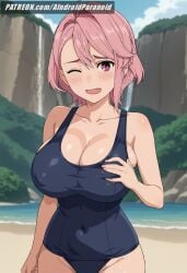 ai_generated aindroidparanoid ass big_ass big_breasts big_butt busty cameltoe curvy cute dandadan fat_ass female female_only hips huge_ass huge_breasts large_ass large_breasts legs narrow_waist nipples pink_hair shiratori_aira_(dandadan) short_hair slim_waist stable_diffusion swimsuit thick_ass thick_thighs voluptuous waist wide_hips