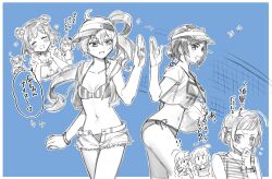 bikini ikumi_makino magia_record:_mahou_shoujo_madoka_magica_gaiden magical_girl mahou_shoujo_madoka_magica makino_ikumi midori_ryo multiple_girls ponytail puella_magi_madoka_magica ryo_midori smile smiling swimsuit twintails yuxir0