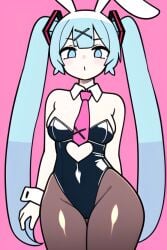 :0 ai_generated bangs black_pantyhose blue_eyes blue_hair bunny_ears bunny_girl bunnysuit collar female hatsune_miku pale-skinned_female pale_skin pantyhose pink_tie pixai rabbit_hole_(vocaloid) solo stolen_art twintails vocaloid wrist_cuffs